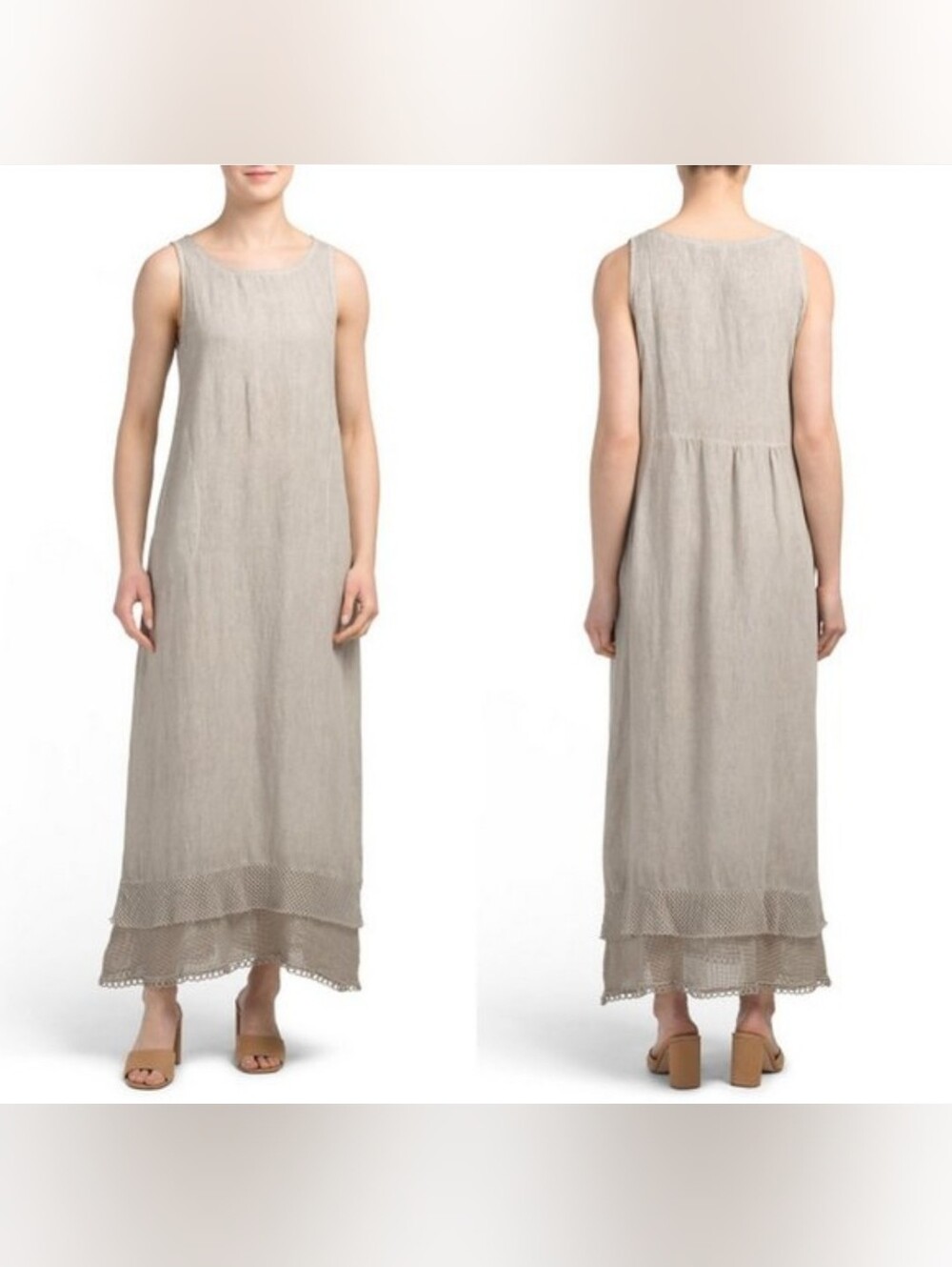 7 Agosto 100% Linen Maxi Dress Size Large Made in Italy